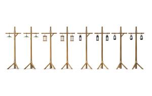 实木支架工业风吊灯、煤油灯造型吊灯