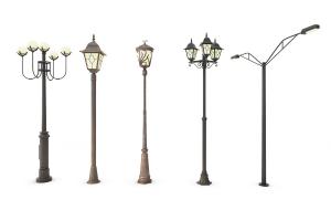 黑色多头单头公园、广场、马路路灯