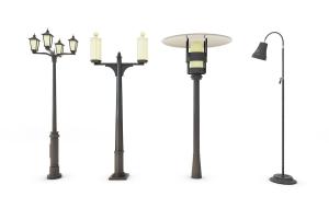 黑色广场、社区路灯