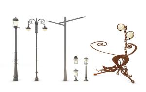 动物铁艺猫造型路灯