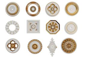 欧式构件之雕花圆形、多边形灯盘