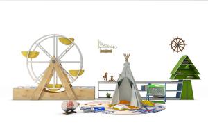 儿童地毯、帐篷、风车、船舵玩具