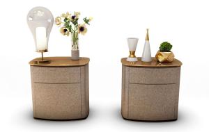 现代轻奢金色台面床头柜、台灯饰品