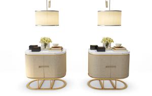 现代轻奢大理石台面床头柜