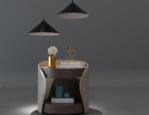 现代皮革床头柜饰品摆件