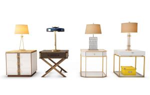 新中式、轻奢、后现代床头柜 台灯组合