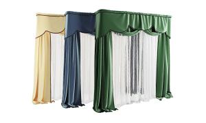 新中式纯色窗帘、窗幔窗帘3d模型 新中式纯色窗帘、窗幔窗帘