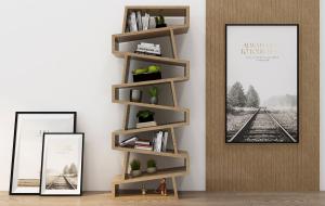 北欧堆积梯形书架