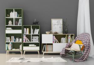 北欧清新高低书架、展示架组合