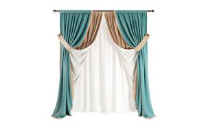 现代轻奢套色窗帘3d模型 现代轻奢套色窗帘
