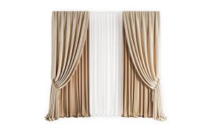 现代纯色浅咖色窗帘3d模型 现代纯色浅咖色窗帘