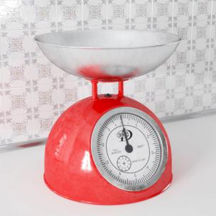红色圆形底座厨房用机械秤