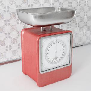 方形红色厨房不锈钢机械秤