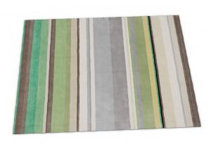 北欧绿色灰色条纹地毯