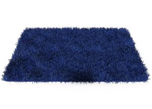 现代蓝色毛发地毯