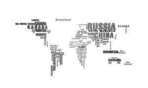 世界地图文字墙饰挂件