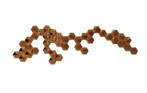 现代金属六边形墙饰、挂件