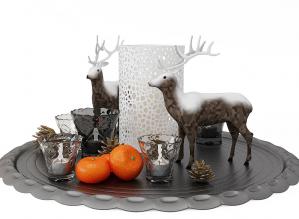 麋鹿摆件、玻璃烛台装饰品