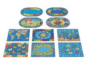 蓝色主题儿童卡通图案方形、椭圆形地毯3d模型 蓝色主题儿童卡通图案方形、椭圆形地毯