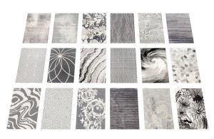 现代灰色系花纹图案的方形地毯3d模型 现代灰色系花纹图案的方形地毯