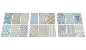 新中式多款花色图案的方形地毯3d模型 新中式多款花色图案的方形地毯