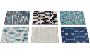 蓝色系的几何图案现代风格地毯3d模型 蓝色系的几何图案现代风格地毯