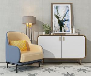 现代轻奢套色单人沙发、边柜