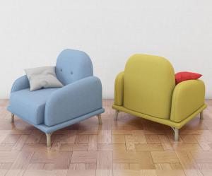 现代糖果色儿童单人沙发