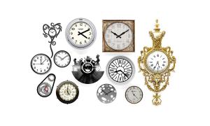 现代圆形、欧式雕花、齿轮钟表