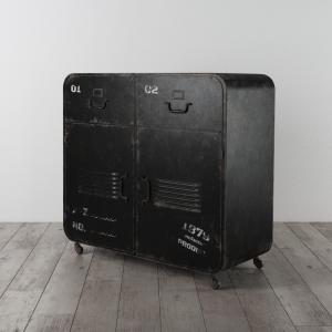 复古做旧可移动的圆角工业风收纳柜