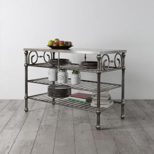 大理石台面不锈钢欧式餐具置物架