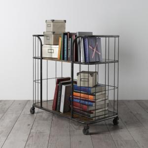 摆满书籍的黑色金属铁艺工业风置物架