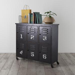 数字装饰的金属工业风收纳柜