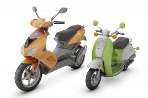 两款不同型号、形似雅迪摩托车的