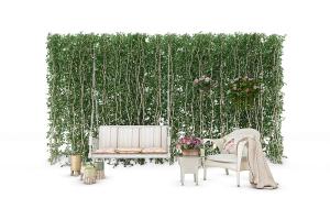 条索状爬藤植物墙