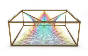 现代霓虹金属网装饰玻璃茶几3d模型 现代霓虹金属网装饰玻璃茶几