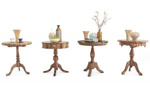 欧式古典实木圆几、摆件组合3d模型 欧式古典实木圆几、摆件组合