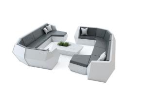 后现代几何形转角多人沙发