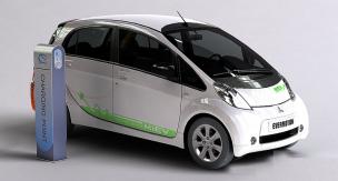 小汽车之新能源电车、充电桩3d模型 小汽车之新能源电车、充电桩