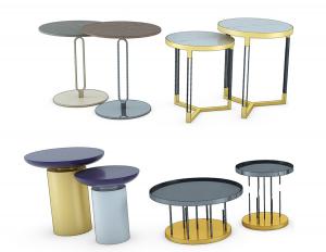 新中式金属边几、角几组合3d模型 新中式金属边几、角几组合