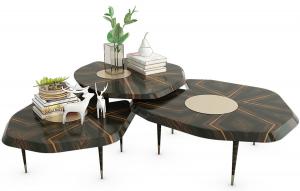 现代实木异形茶几和摆件组合3d模型 现代实木异形茶几和摆件组合