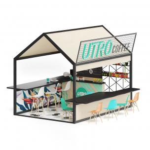 带吧台的咖啡售卖亭、摊位