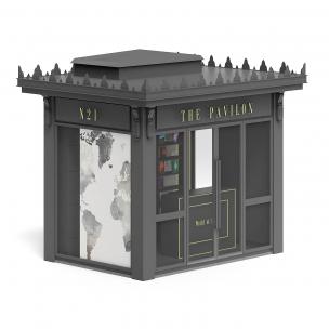 黑色的报纸杂志售卖亭、摊位