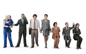 多人物之抱孩子的女人、打电话挎包招手的男人3d模型 多人物之抱孩子的女人、打电话挎包招手的男人