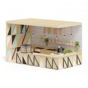 实木点心咖啡茶点售卖亭、摊位