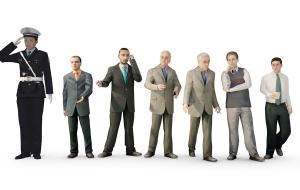 多人物之敬礼的警察、端水礼让行走的男人3d模型 多人物之敬礼的警察、端水礼让行走的男人