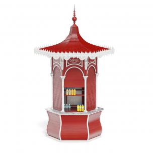 欧式六边形红色饮料售卖亭、摊位