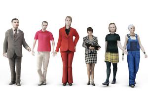 多人物之看文件的女人、行走中的人3d模型 多人物之看文件的女人、行走中的人