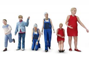 多人物之跑步打招呼的儿童、怀孕的女人3d模型 多人物之跑步打招呼的儿童、怀孕的女人