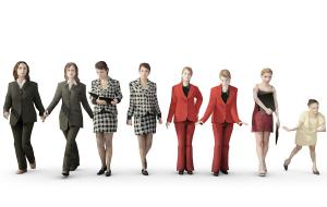 多人物之行走、看文件、拿文件的女人3d模型 多人物之行走、看文件、拿文件的女人